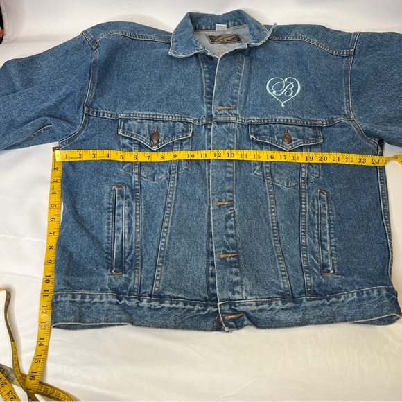 Haleman Jeanswear Jean Jacket Brighton Embroidered Heart Patch XL - Picture 13 of 13